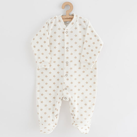 baba kezeslábas New baby Classic II csillagokkal bézs