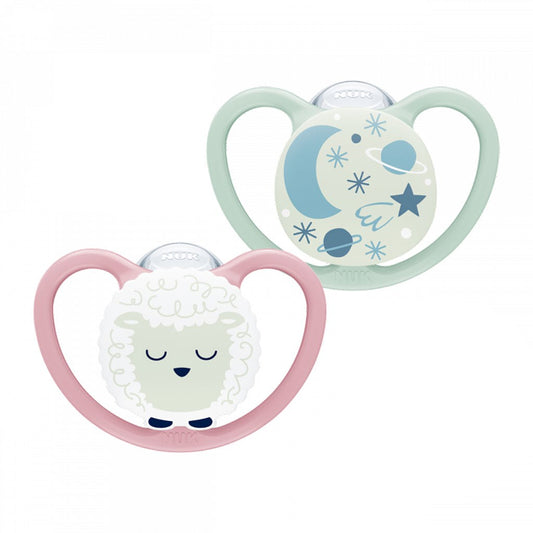 baba cumi  NUK Space Nights 6-18h 2 db/BOX lány