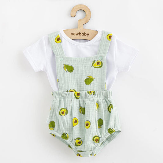 Muslin babakészlet Rövidnadrág és Póló New baby Avocado