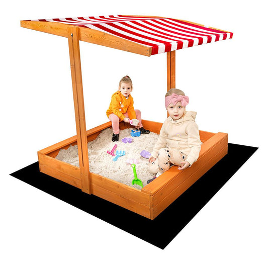 Fa homokozó árnyékoló tetõvel baby Mix 120x120 cm piros-fehér