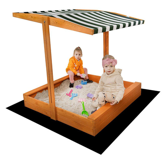 Fa homokozó árnyékoló tetõvel baby Mix 120x120 cm zöld-fehér