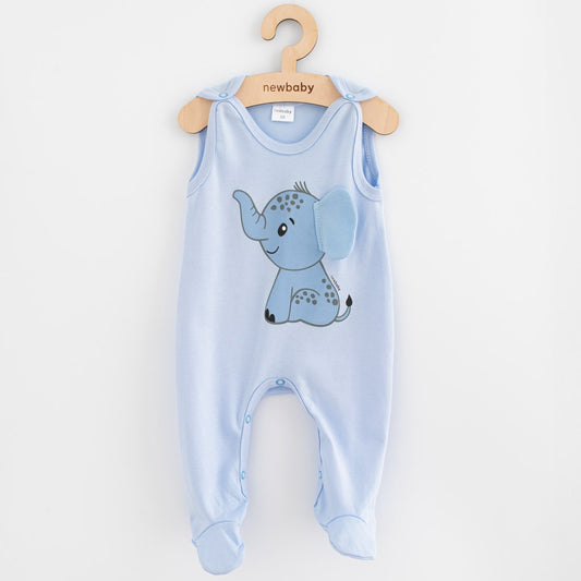 baba pamut rugdalózó New baby Happy Elephant blue