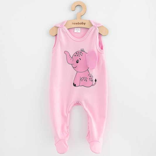baba pamut rugdalózó New baby Happy Elephant pink