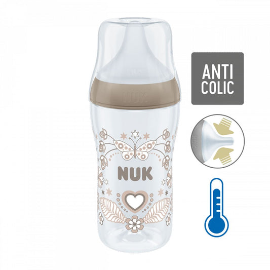 baba cumisüveg NUK Perfect Match Temperature Control 260 ml barna