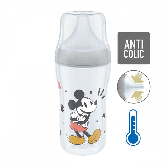 baba cumisüveg NUK Perfect Match MICKEY Temperature Control 260 ml grey