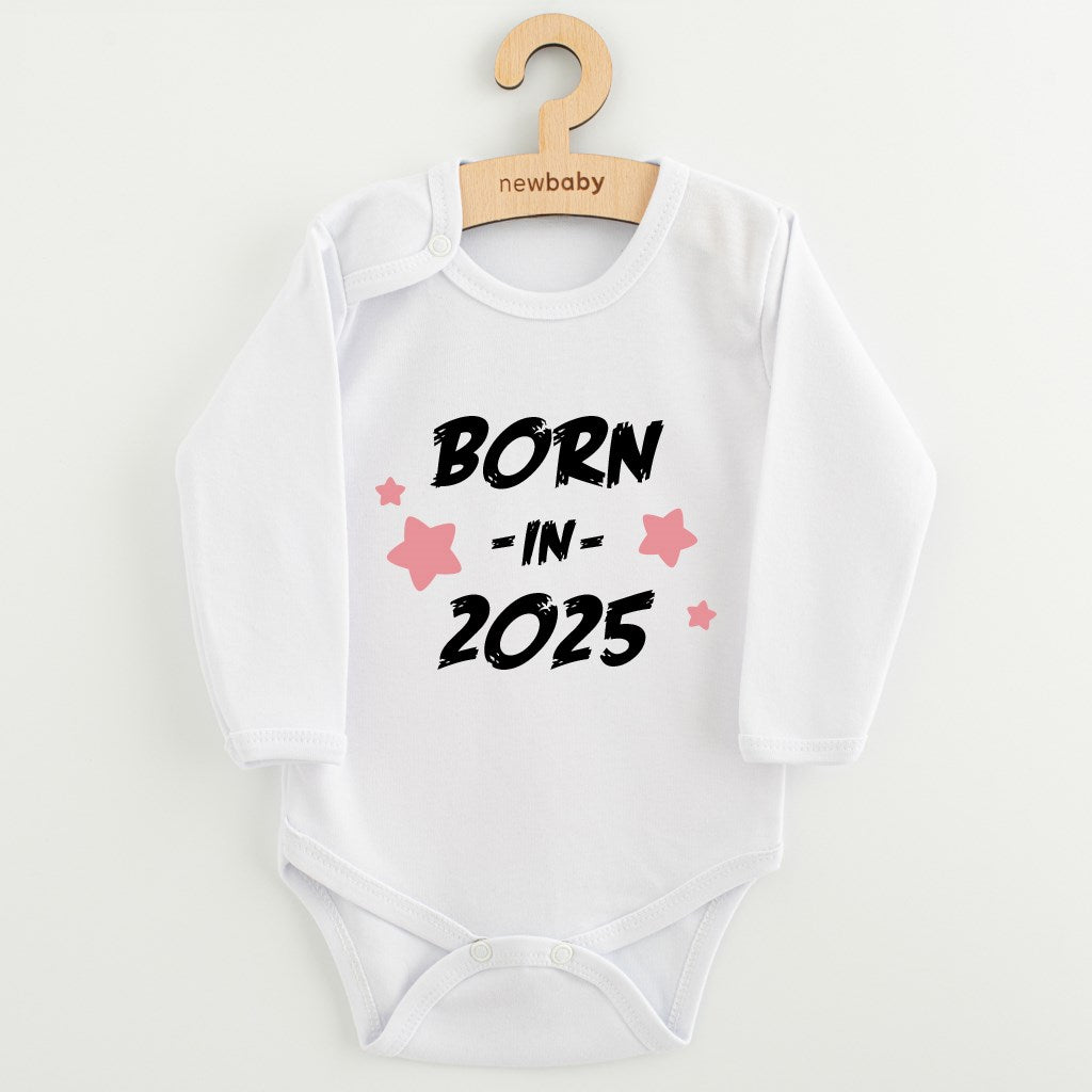 Gyermekek body nyomtatással New baby BORN IN 2025 pink