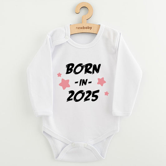 Gyermekek body nyomtatással New baby BORN IN 2025 pink