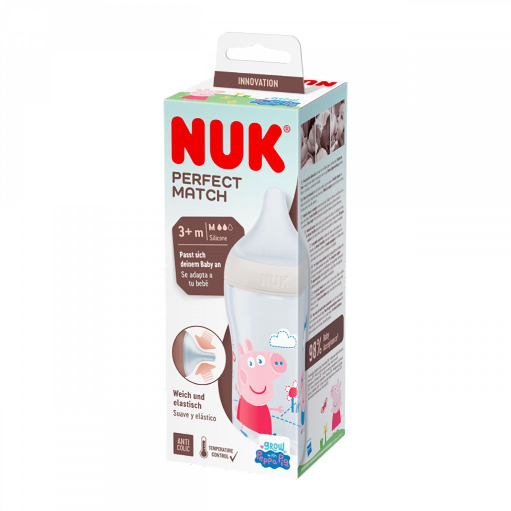 baba cumisüveg NUK Perfect Match Peppa Pig Temperature Control 260 ml