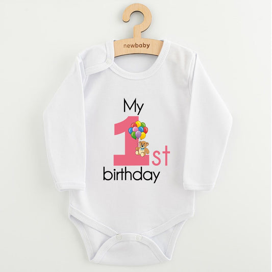baba body nyomtatással New baby My first birthday pink