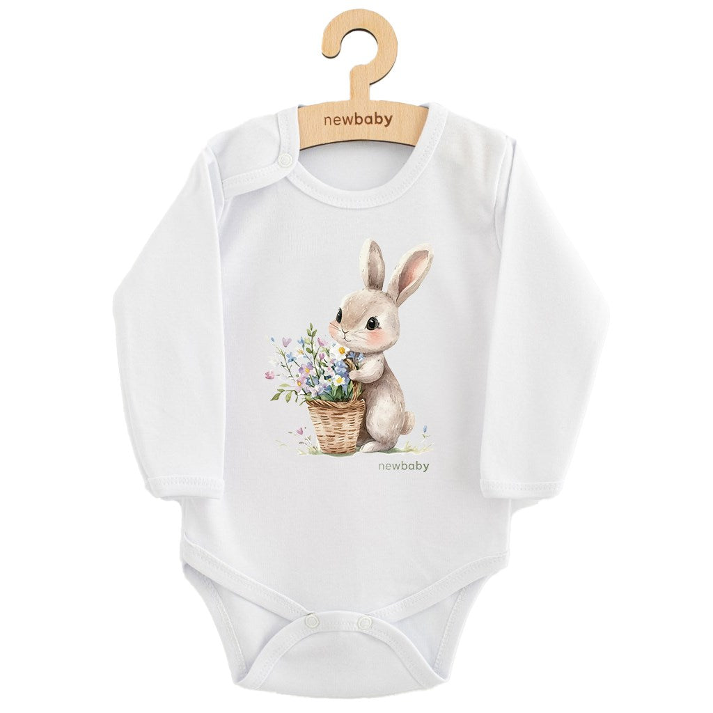 baba body nyomtatással New baby Nyuszi virággal
