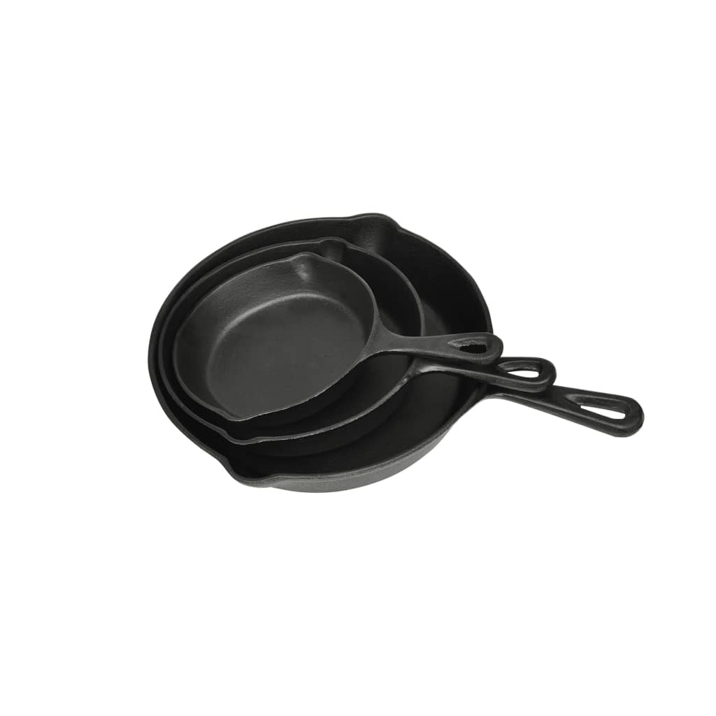 3 darab Grill Steak Serpenyő Szett Öntöttvas
