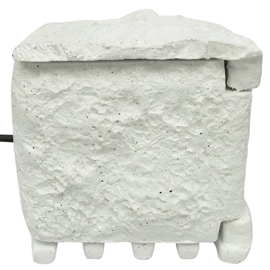 fehér gyanta vízálló kerti 4 foglalatos aljzat