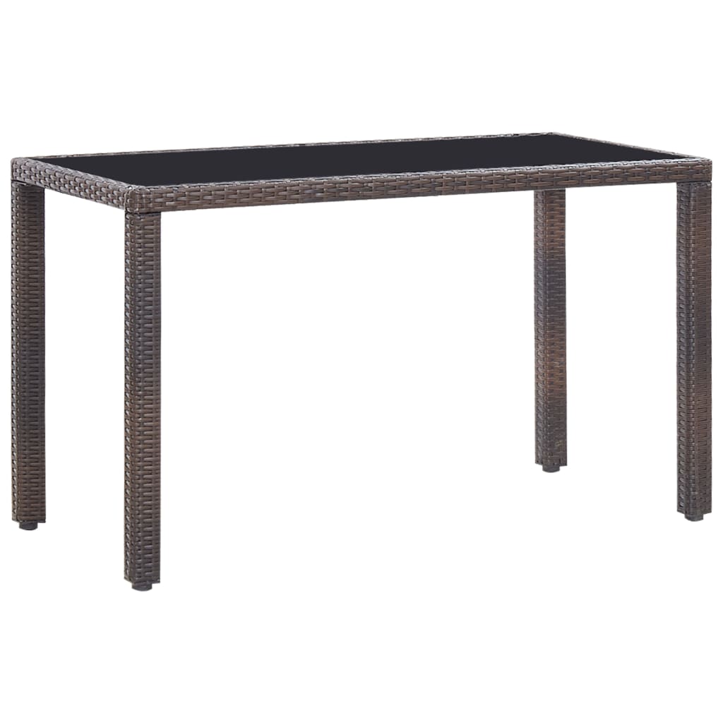 5-részes barna kültéri polyrattan étkezőszett párnákkal