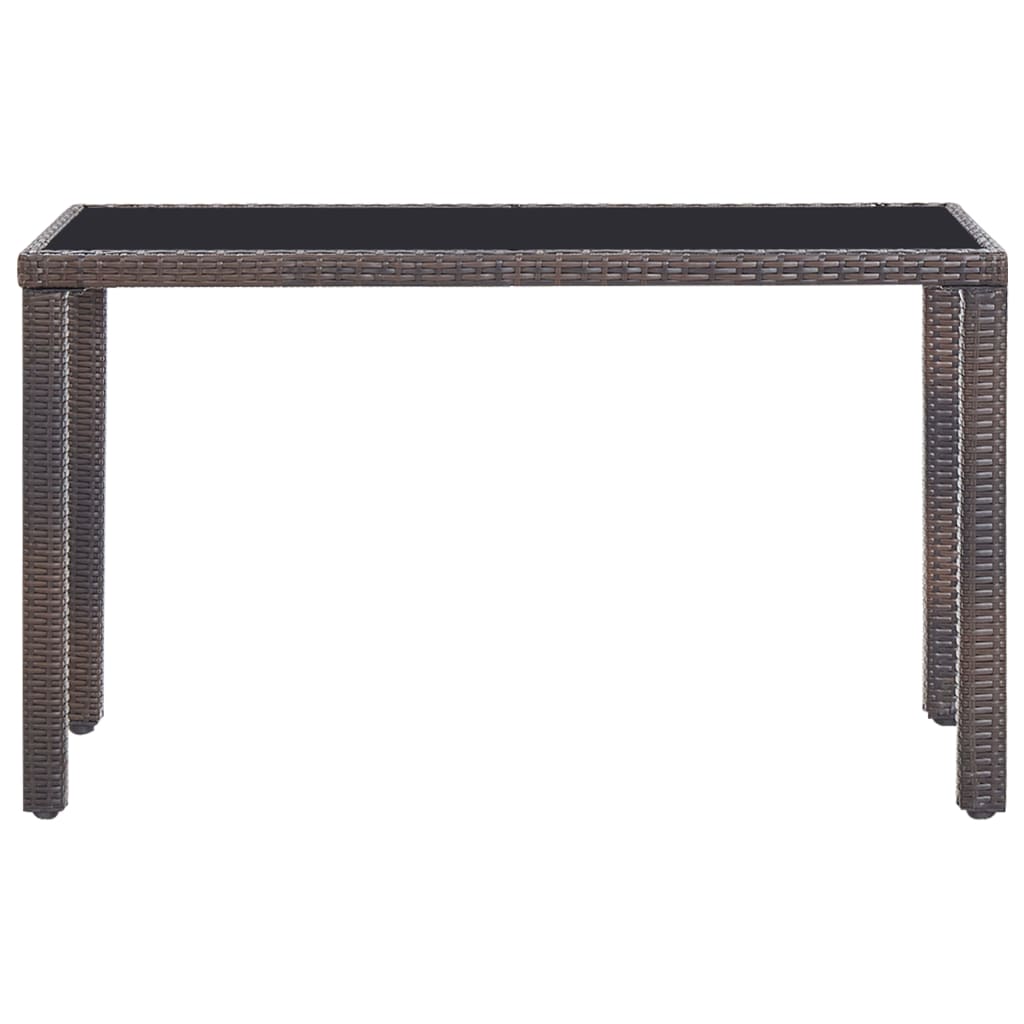 5-részes barna kültéri polyrattan étkezőszett párnákkal