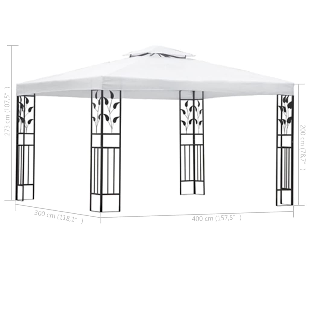 fehér pavilon 3 x 4 m
