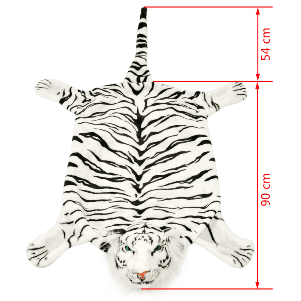 fehér plüss tigris szőnyeg 144 cm