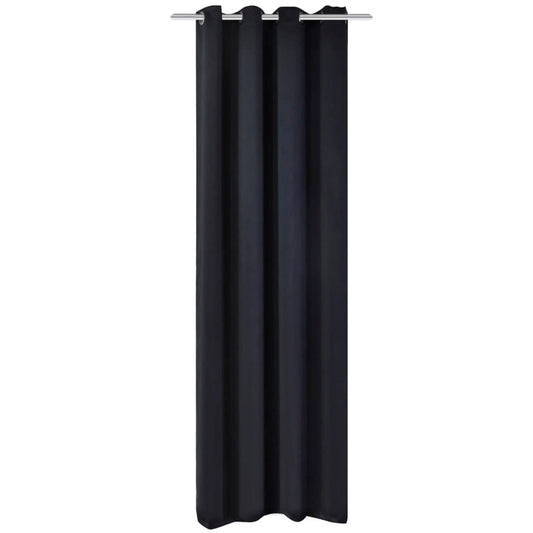 fekete sötétítőfüggöny fém fűzőlyukakkal 270 x 245 cm