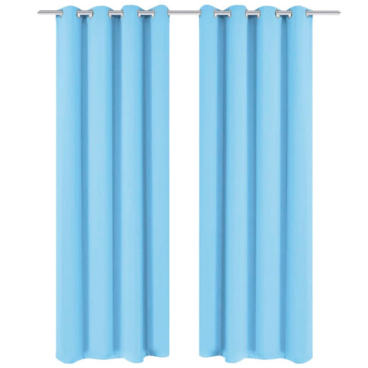 2 db türkiz sötétítőfüggöny fém függönykarikákkal 135 x 175 cm