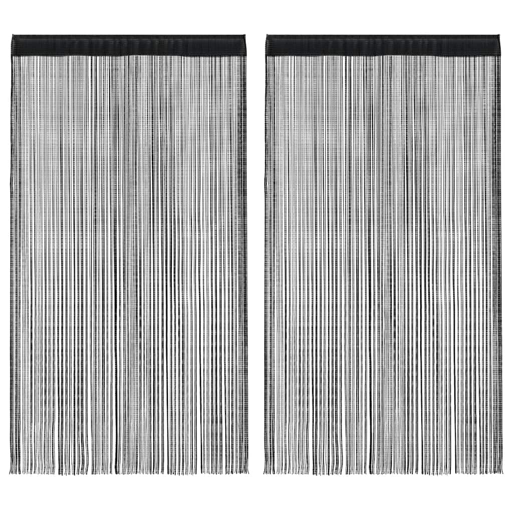 2 db fekete zsinórfüggöny 140 x 250 cm
