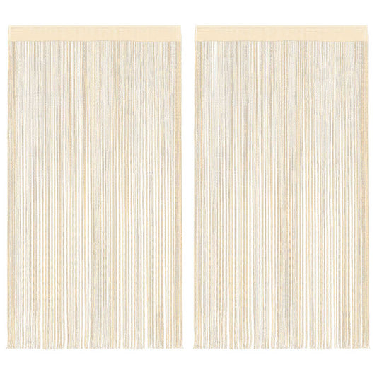 2 db krémszínű zsinórfüggöny 100 x 250 cm
