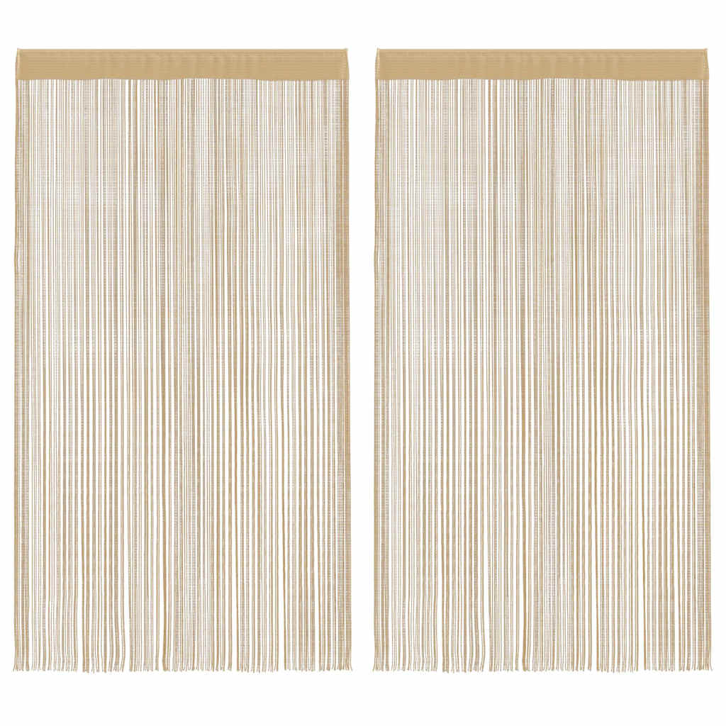 2 db bézs zsinórfüggöny 100 x 250 cm