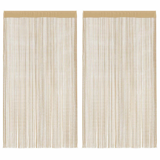 2 db bézs zsinórfüggöny 100 x 250 cm