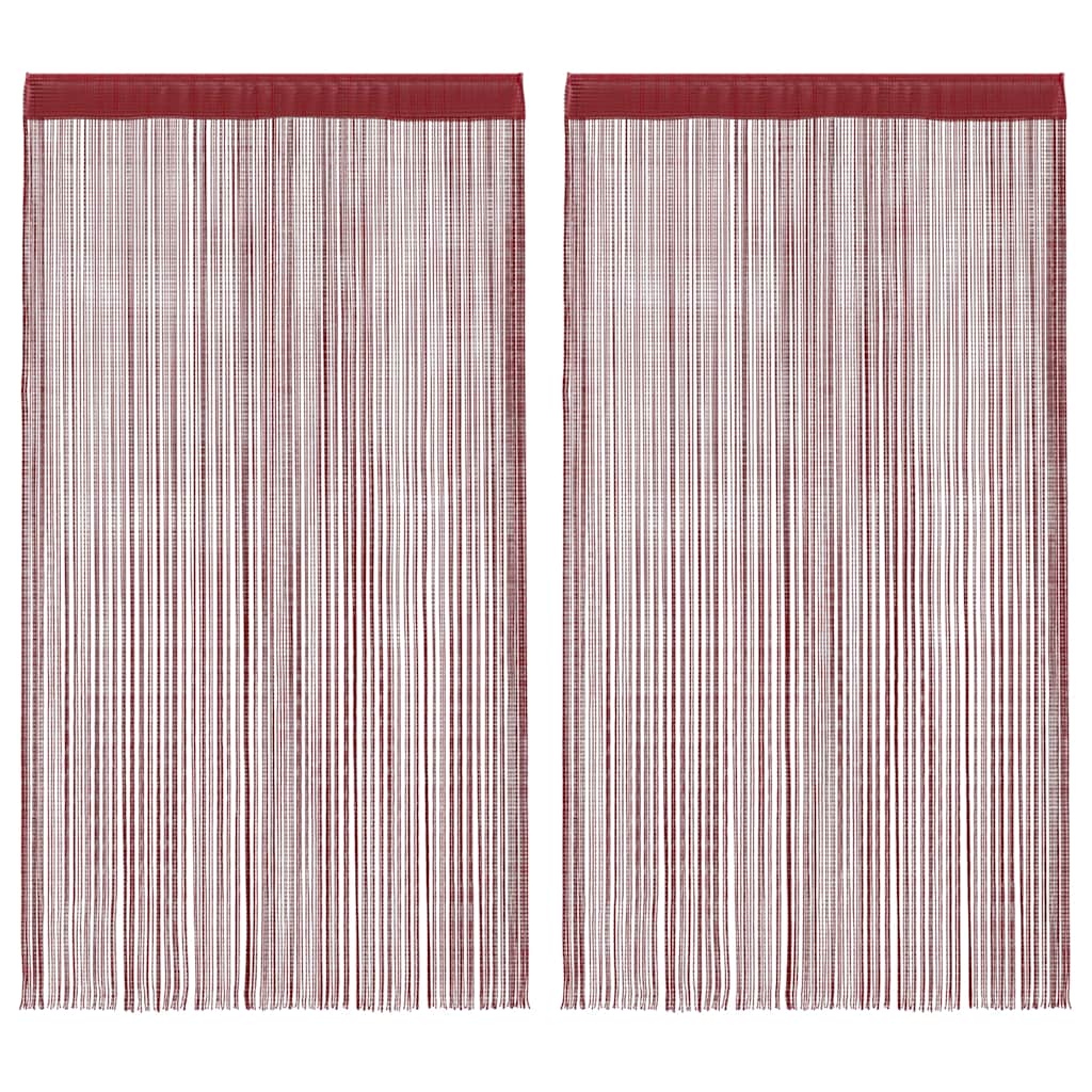 2 db burgundi vörös zsinórfüggöny 100 x 250 cm