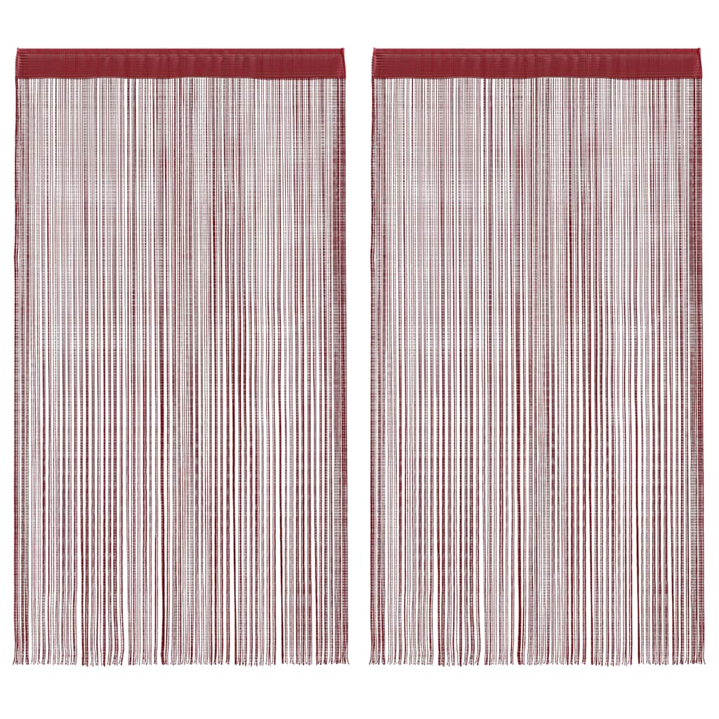 2 db burgundi vörös zsinórfüggöny 140 x 250 cm