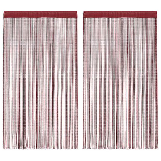 2 db burgundi vörös zsinórfüggöny 140 x 250 cm
