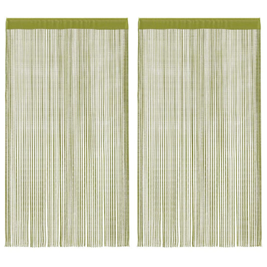 2 db zöld zsinórfüggöny 100 x 250 cm