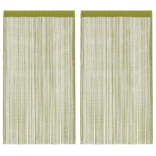 2 db zöld zsinórfüggöny 140 x 250 cm