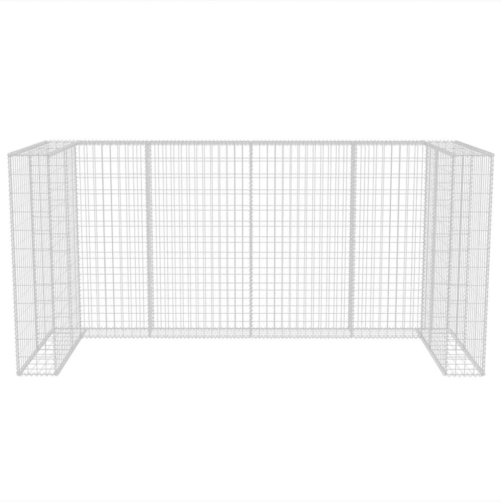acél gabion 3 db gurulós kukához 250 x 100 x 120 cm