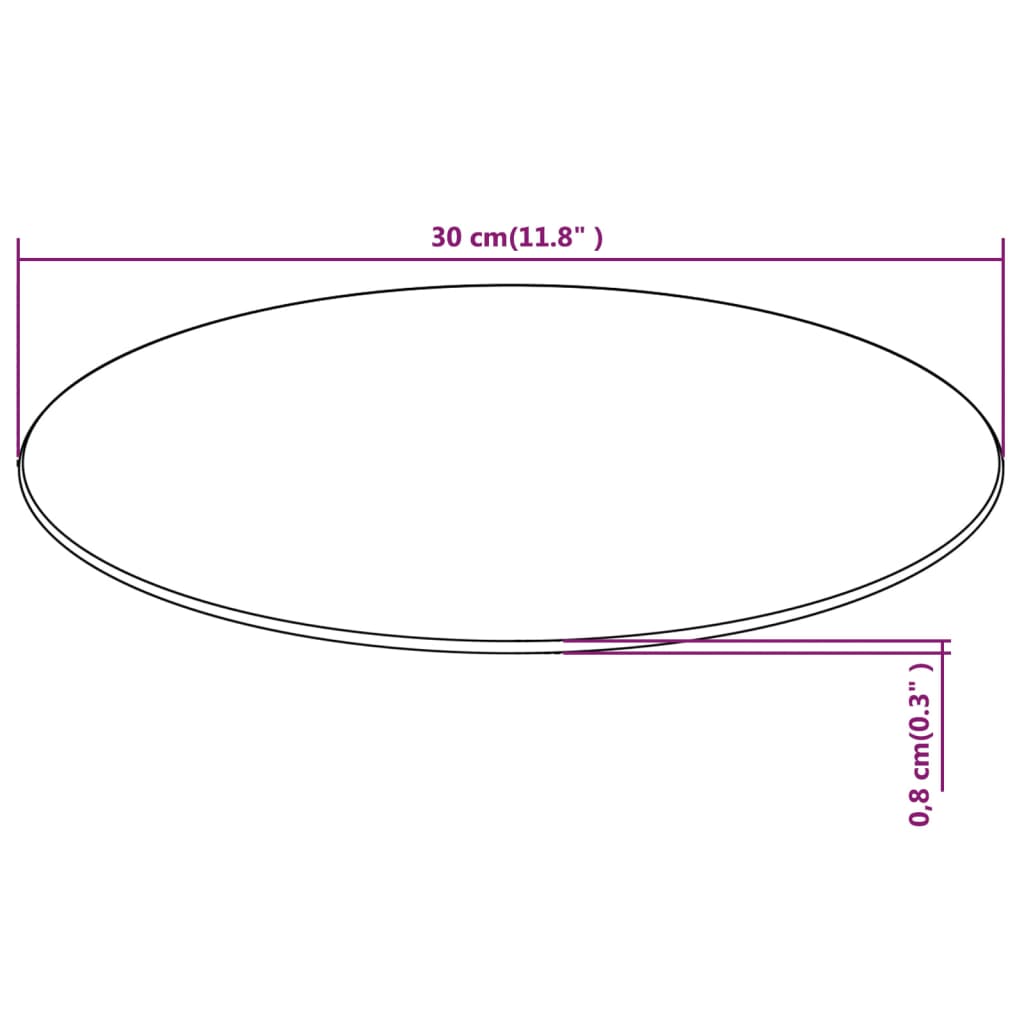 edzett üveg asztallap kerek 300 mm