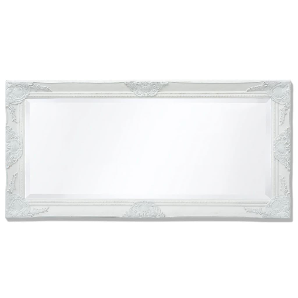 fehér barokk stílusú fali tükör 100 x 50 cm