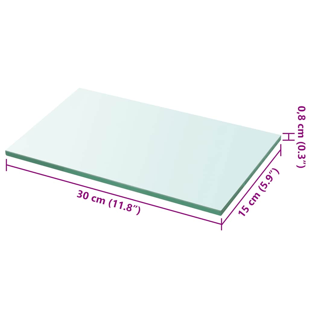 30x15 cm átlátszó panel üvegpolc