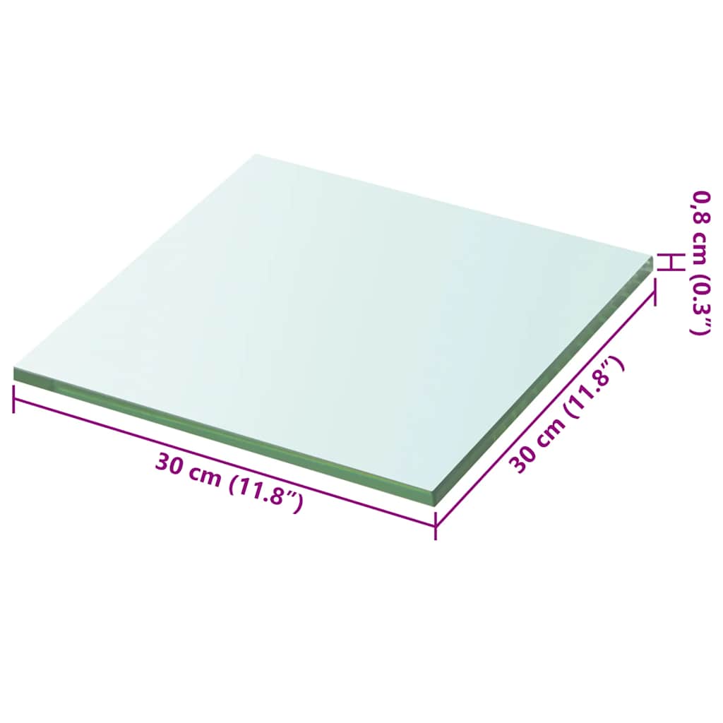 30x30 cm átlátszó panel üvegpolc