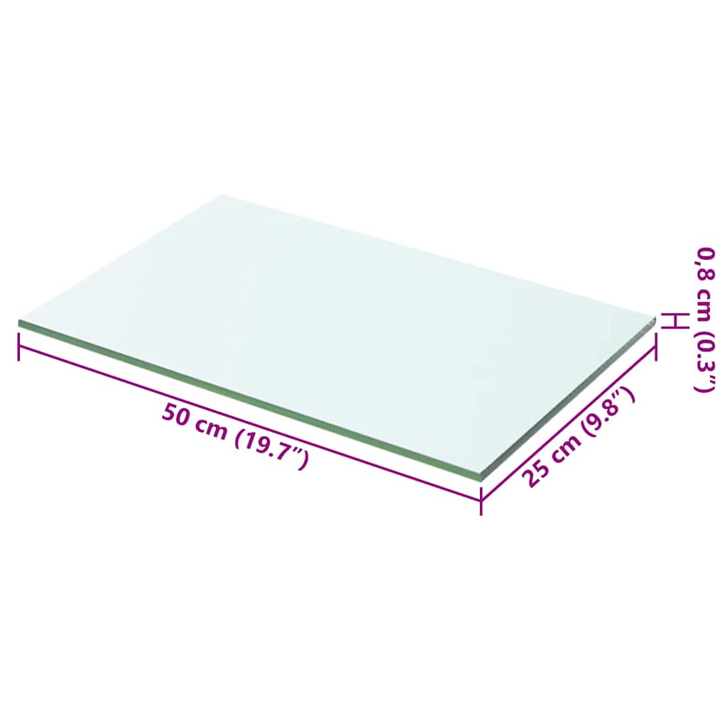 50x25 cm átlátszó panel üvegpolc