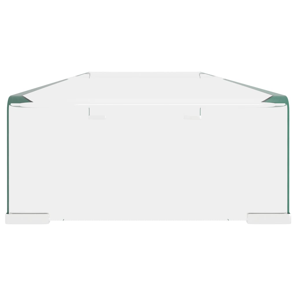 Átlátszó üveg TV/monitor állvány 100x30x13 cm