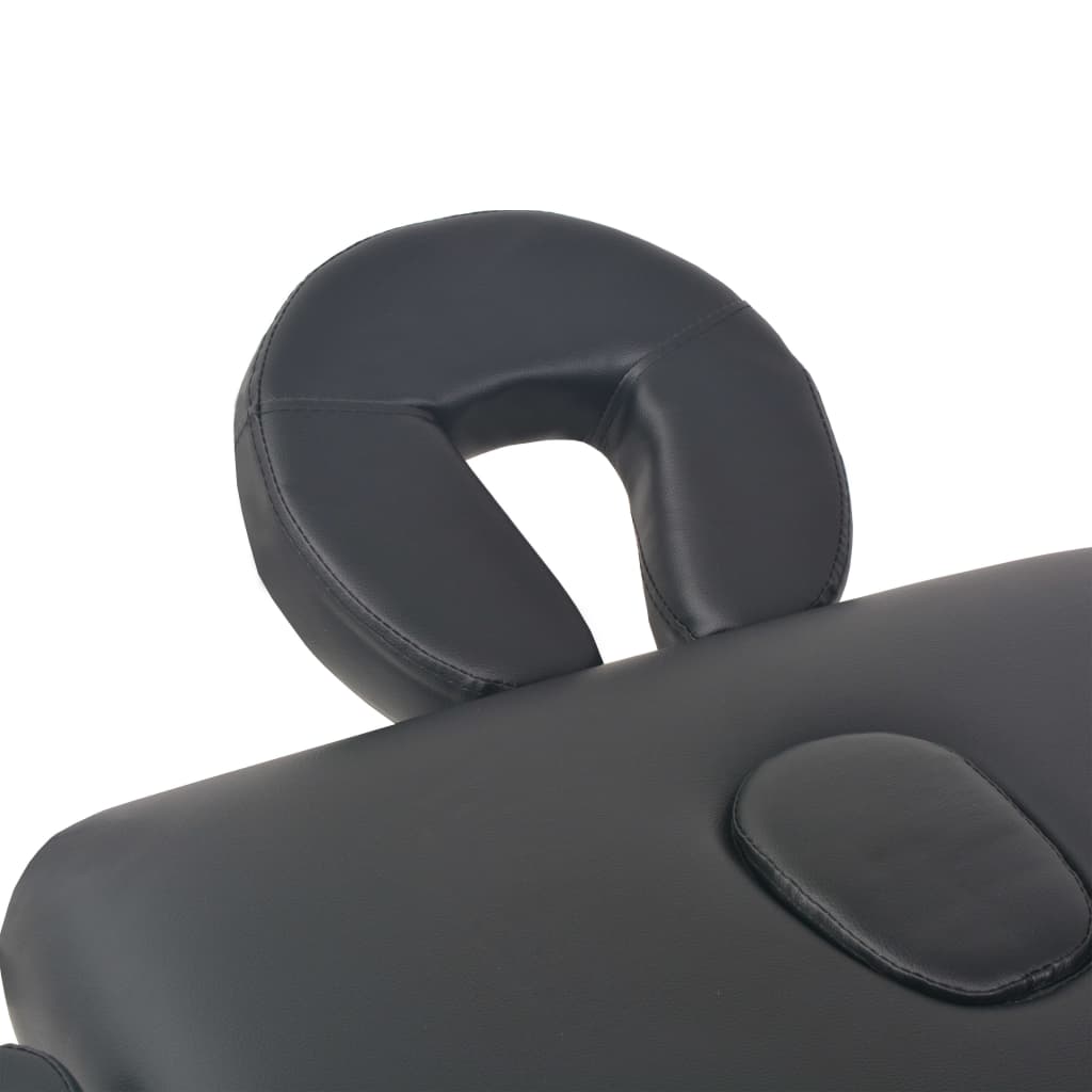 2 zónás fekete összecsukható 10 cm-es masszázsasztal és zsámoly