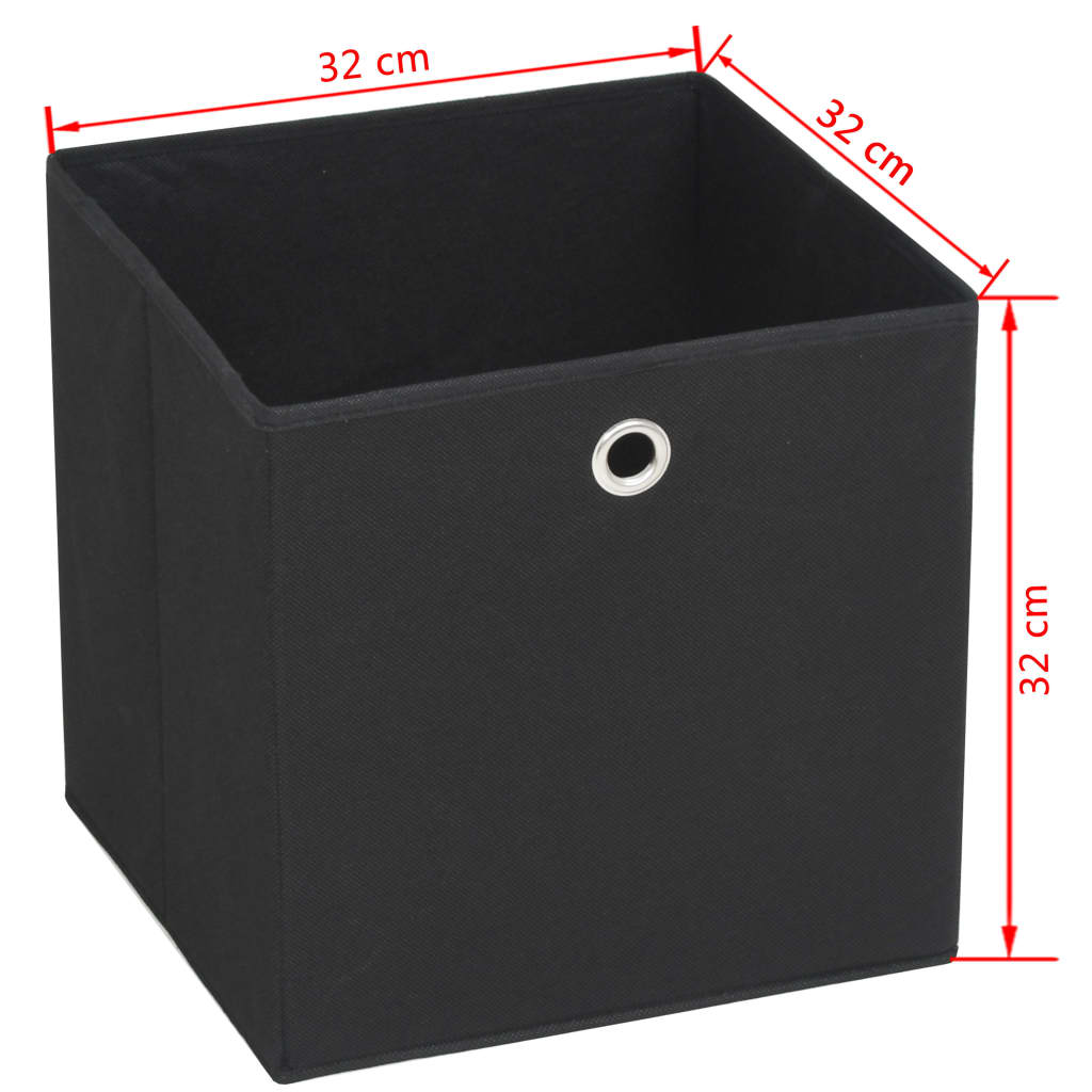 10 db fekete, nem szőtt tárolódoboz 32 x 32 x 32 cm