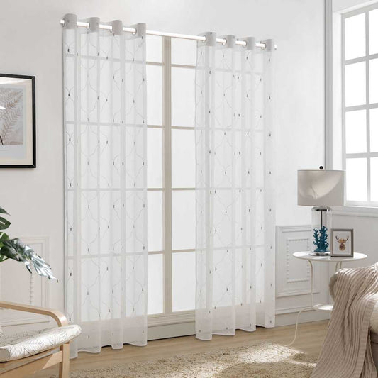 Függönyök 2 pcs Fehér 140 x 245 cm Poliészter