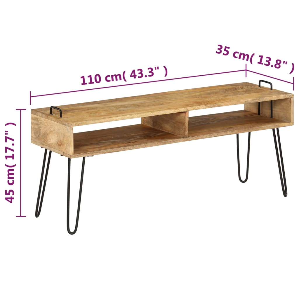 tömör mangófa TV-állvány 110 x 35 x 45 cm