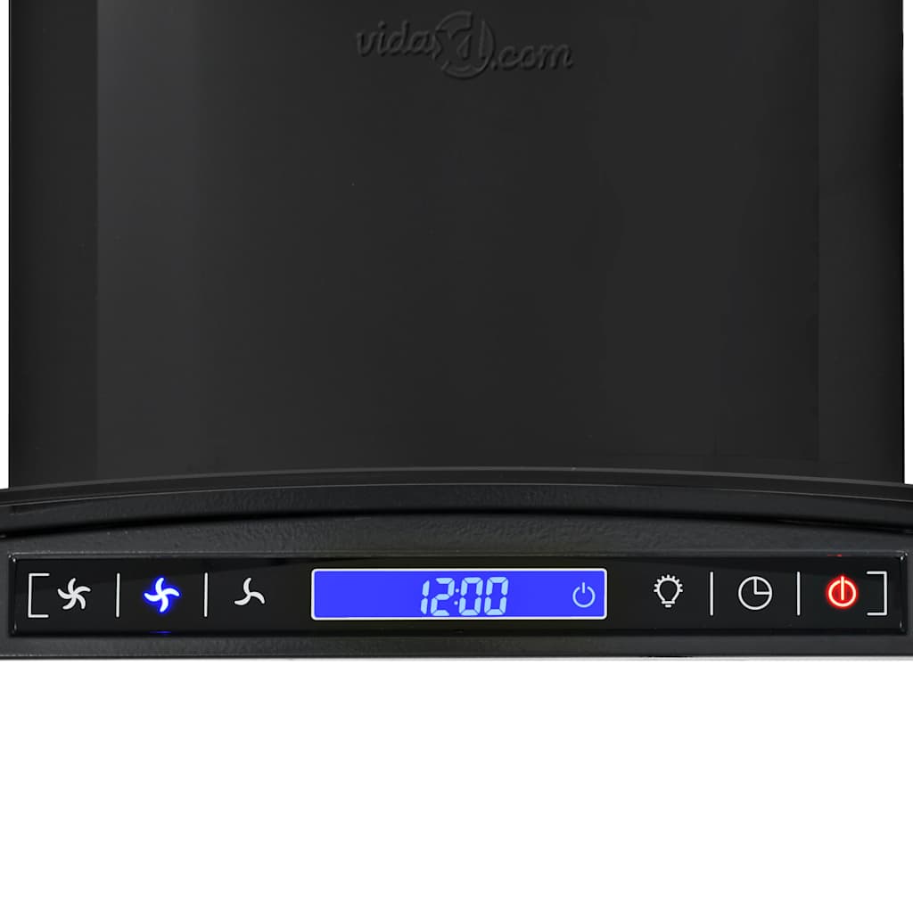 fekete rozsdamentes acél fali páraelszívó 756 m³/h 90 cm