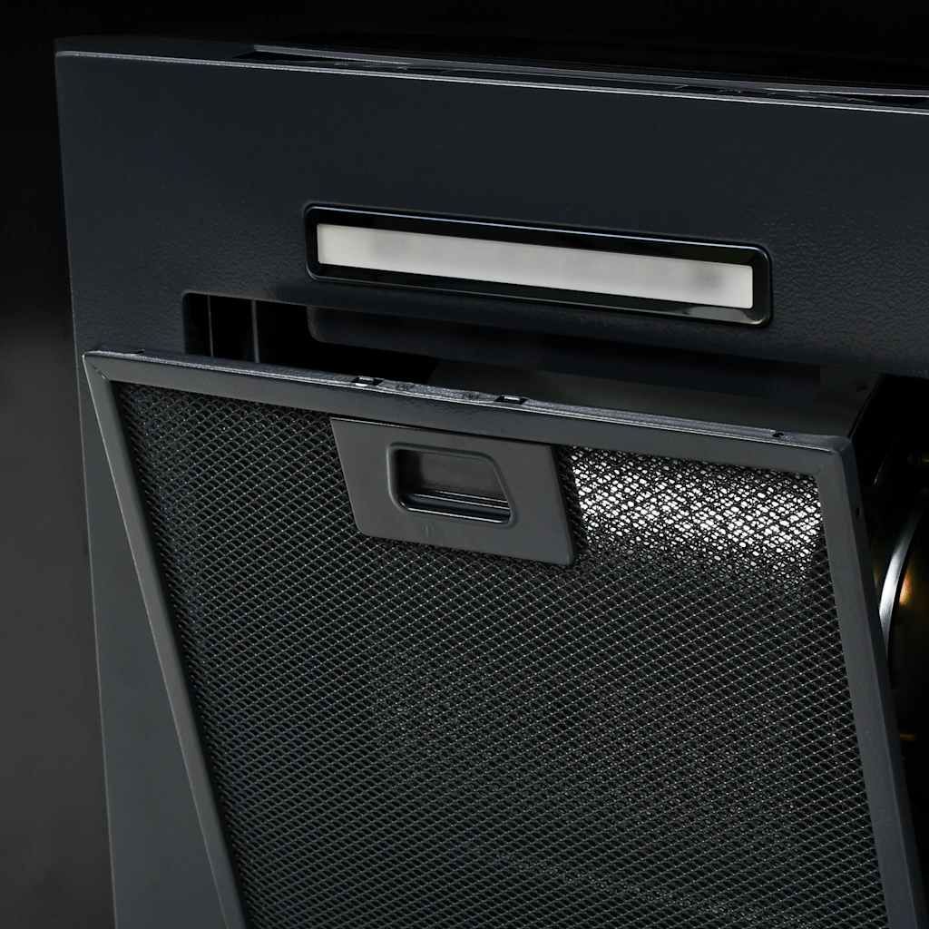 fekete rozsdamentes acél fali páraelszívó 756 m³/óra 60 cm