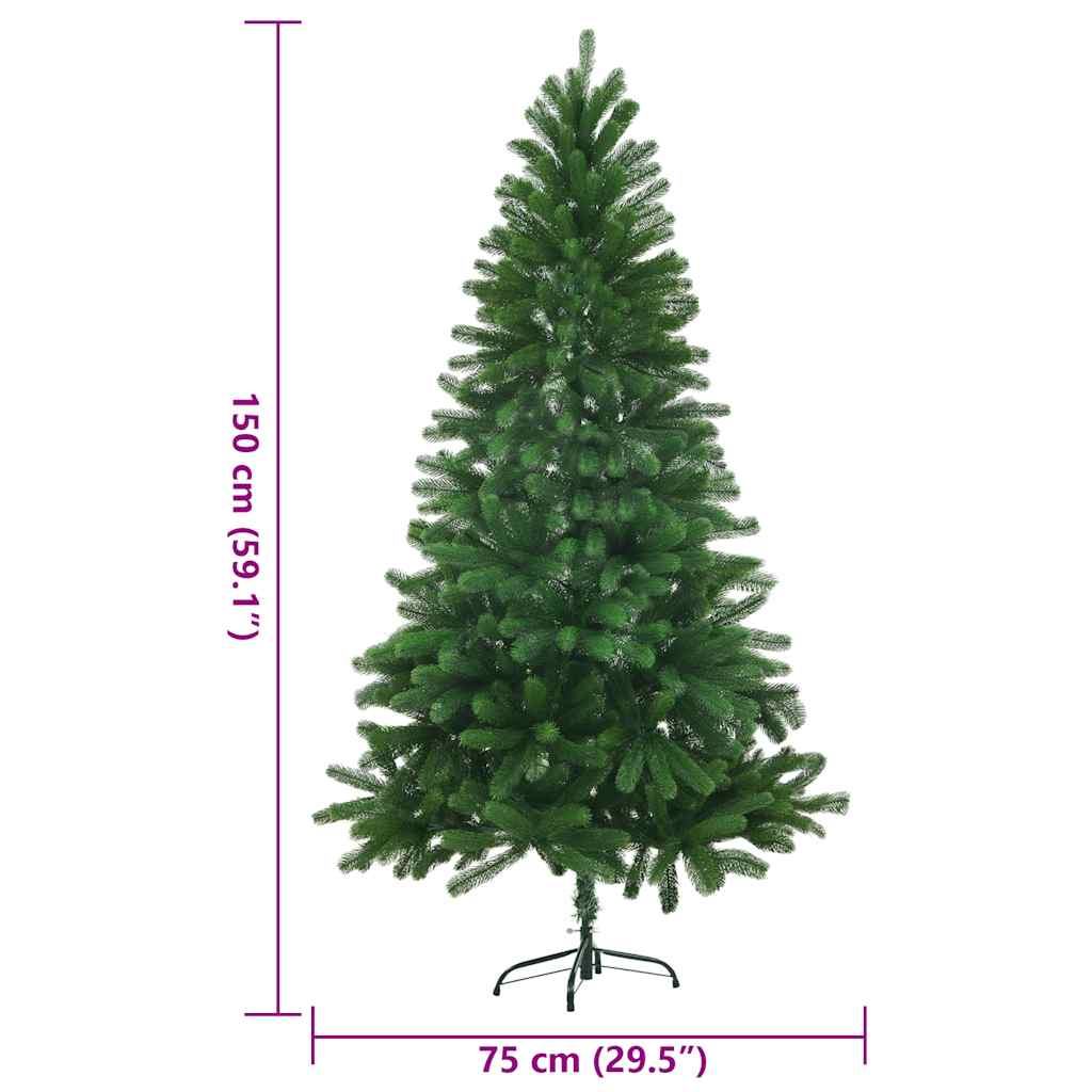 zöld műkarácsonyfa élethű tűlevelekkel 150 cm