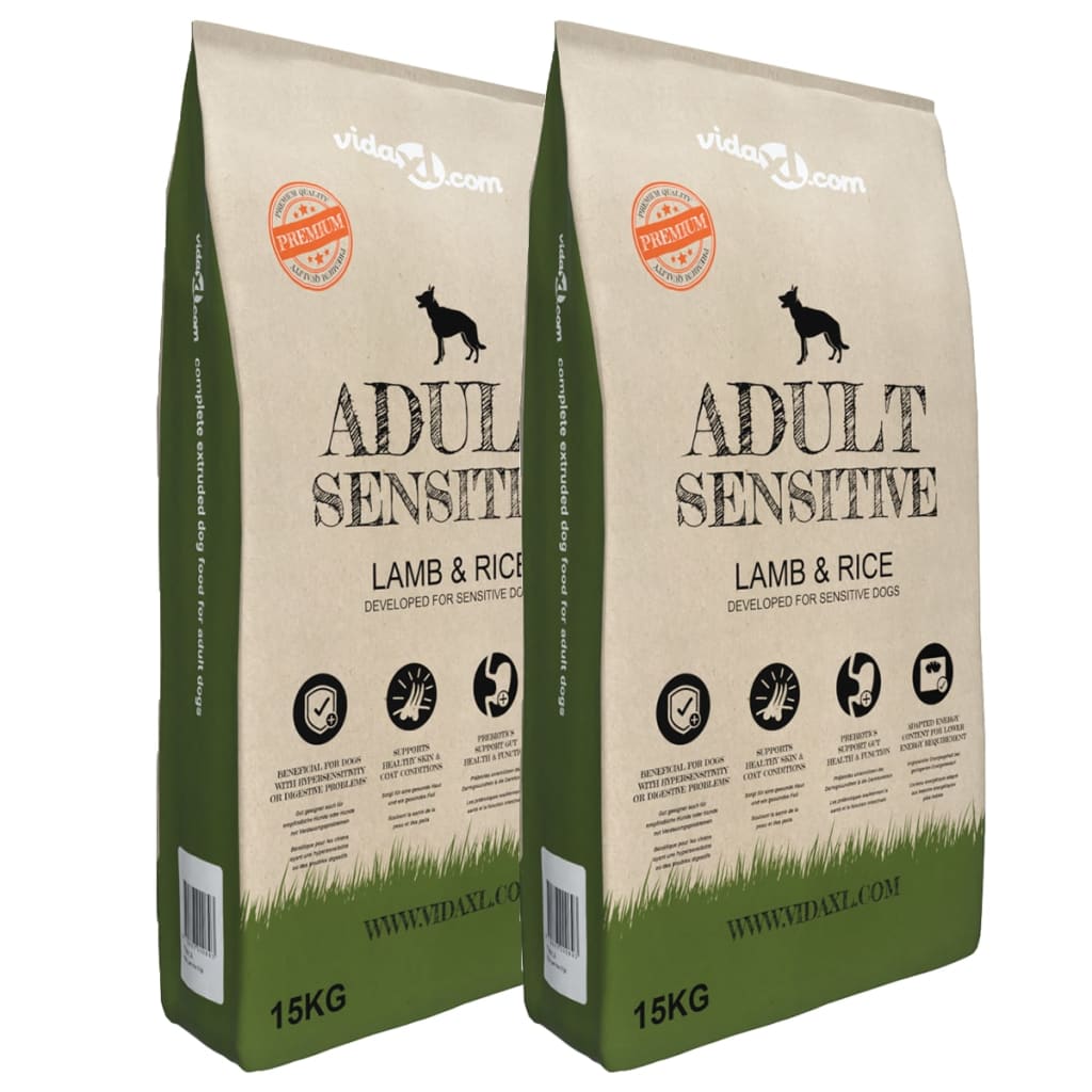 2 db „Adult Sensitive Lamb & Rice” prémium száraz kutyatáp 30 kg