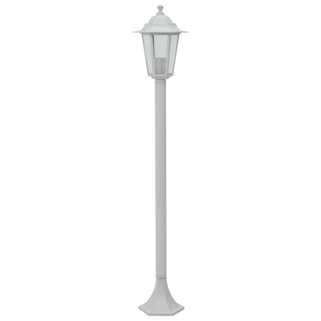 6 db fehér alumínium kerti állólámpa, E27, 110 cm