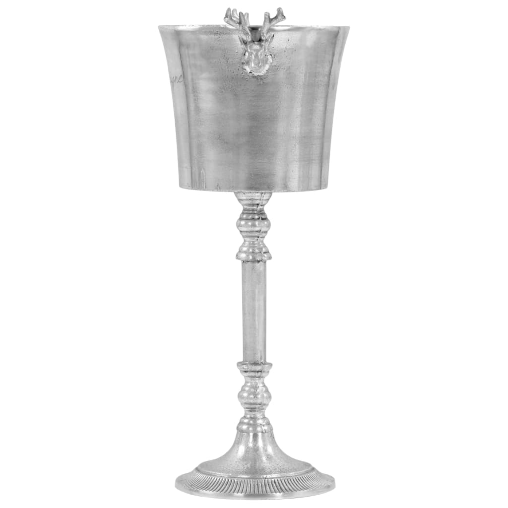 ezüstszínű tömör alumínium pezsgőhűtő 39 x 29 x 71 cm