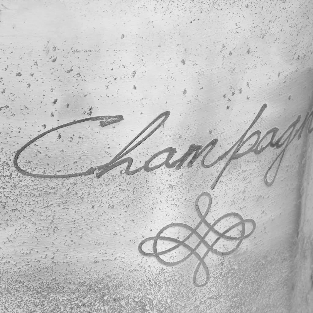 ezüstszínű tömör alumínium pezsgőhűtő 39 x 29 x 71 cm