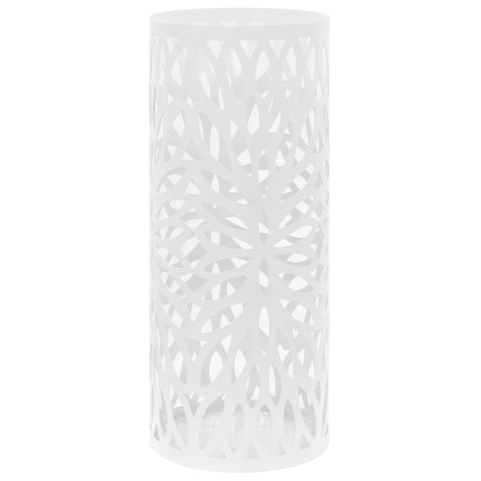 fehér acél esernyőtartó levélmintával